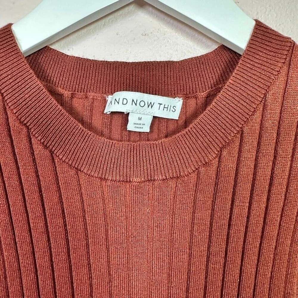 AND‎ NOW THIS Brown Ribbed Sleeveless Top, Size Medium - Picture 4 of 7